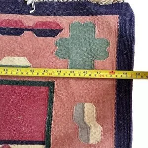 Accents | Vintage Geometric Kilim Reversible Rug Tribal Hand Woven Wool ...